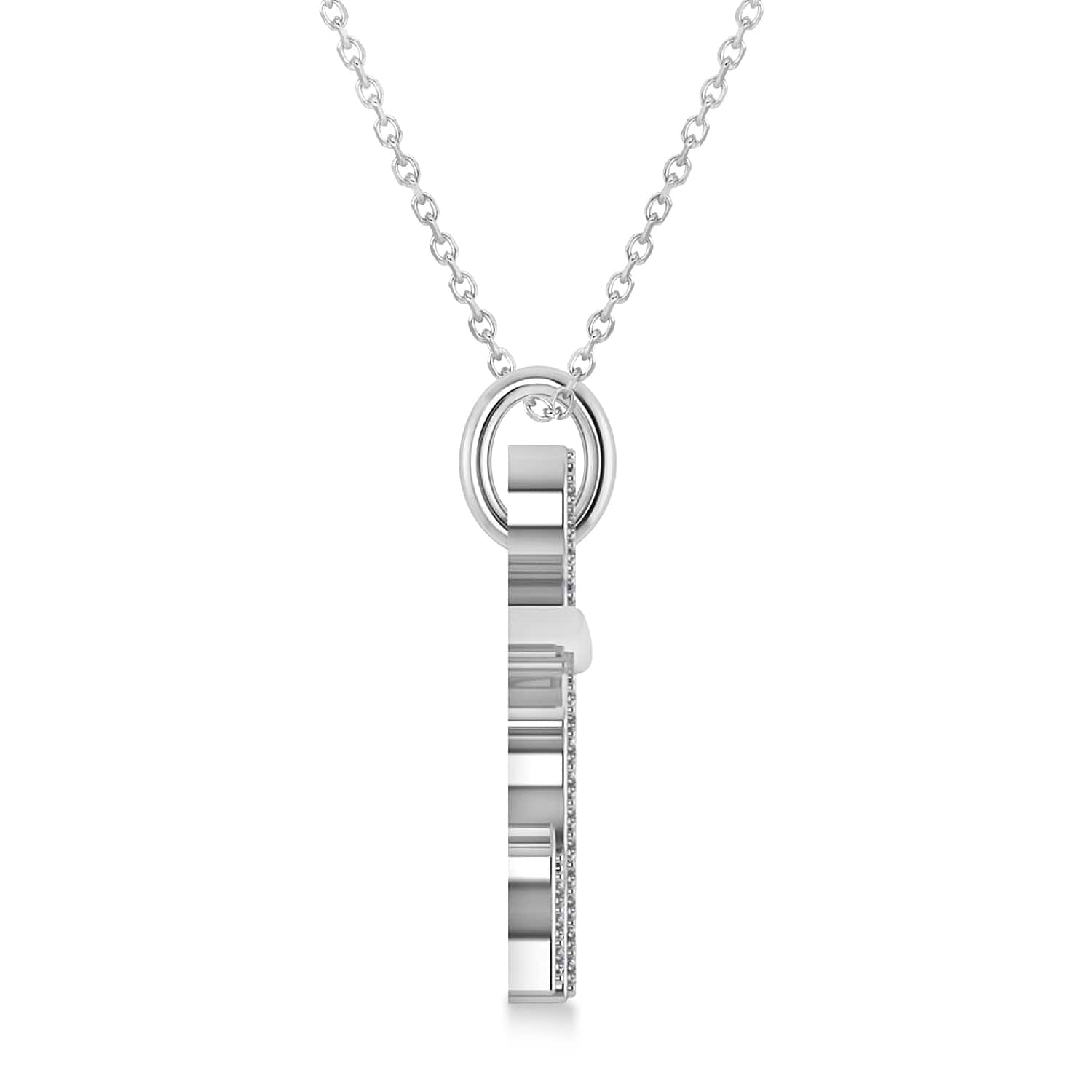 Diamond Elephant Pendant Necklace 14k White Gold (0.34ct) - IN966