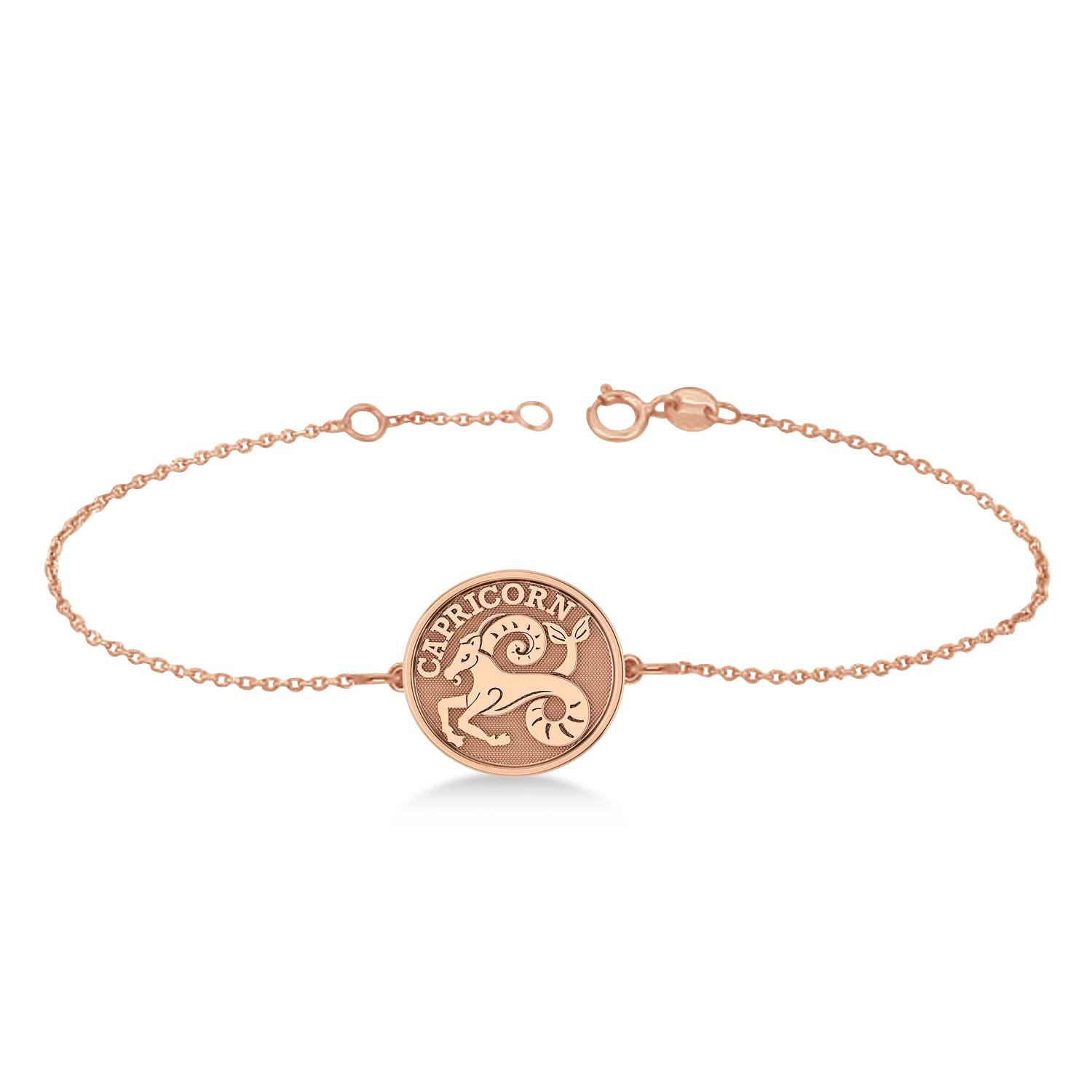 Capricorn Coin Zodiac Bracelet 14k Rose Gold