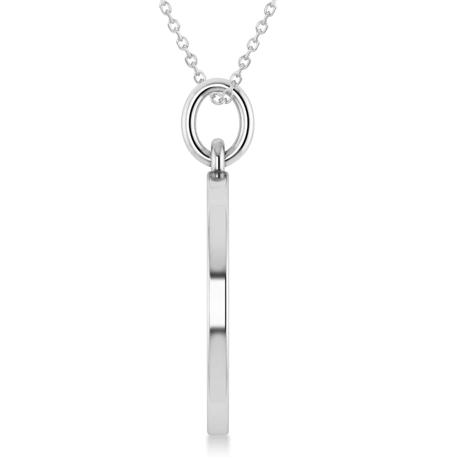 Leo Coin Zodiac Pendant Necklace 14k White Gold