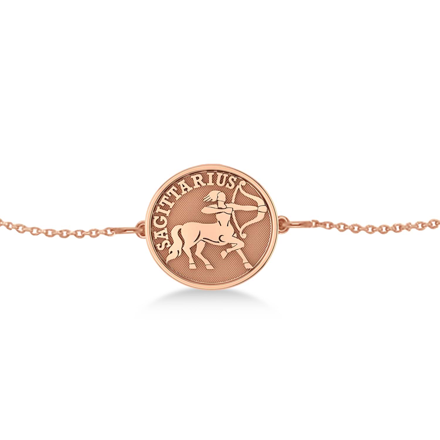 Sagittarius Coin Zodiac Bracelet 14k Rose Gold