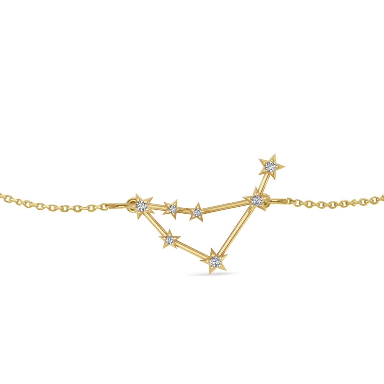 Diamond Capricorn Zodiac Constellation Star Bracelet 14k Yellow Gold (0.11ct)