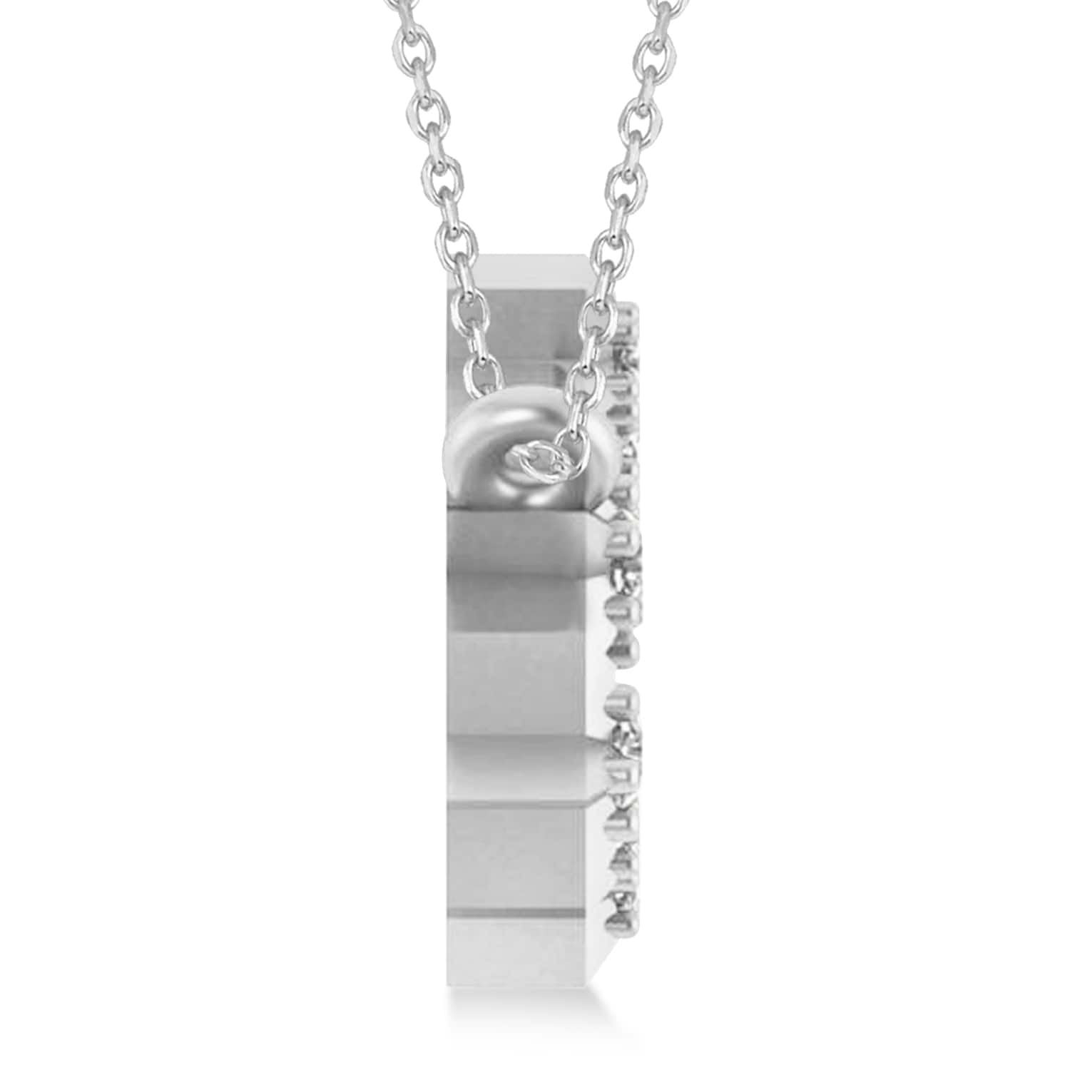 Diamond Leo Zodiac Constellation Star Necklace 14k White Gold (0.10ct)