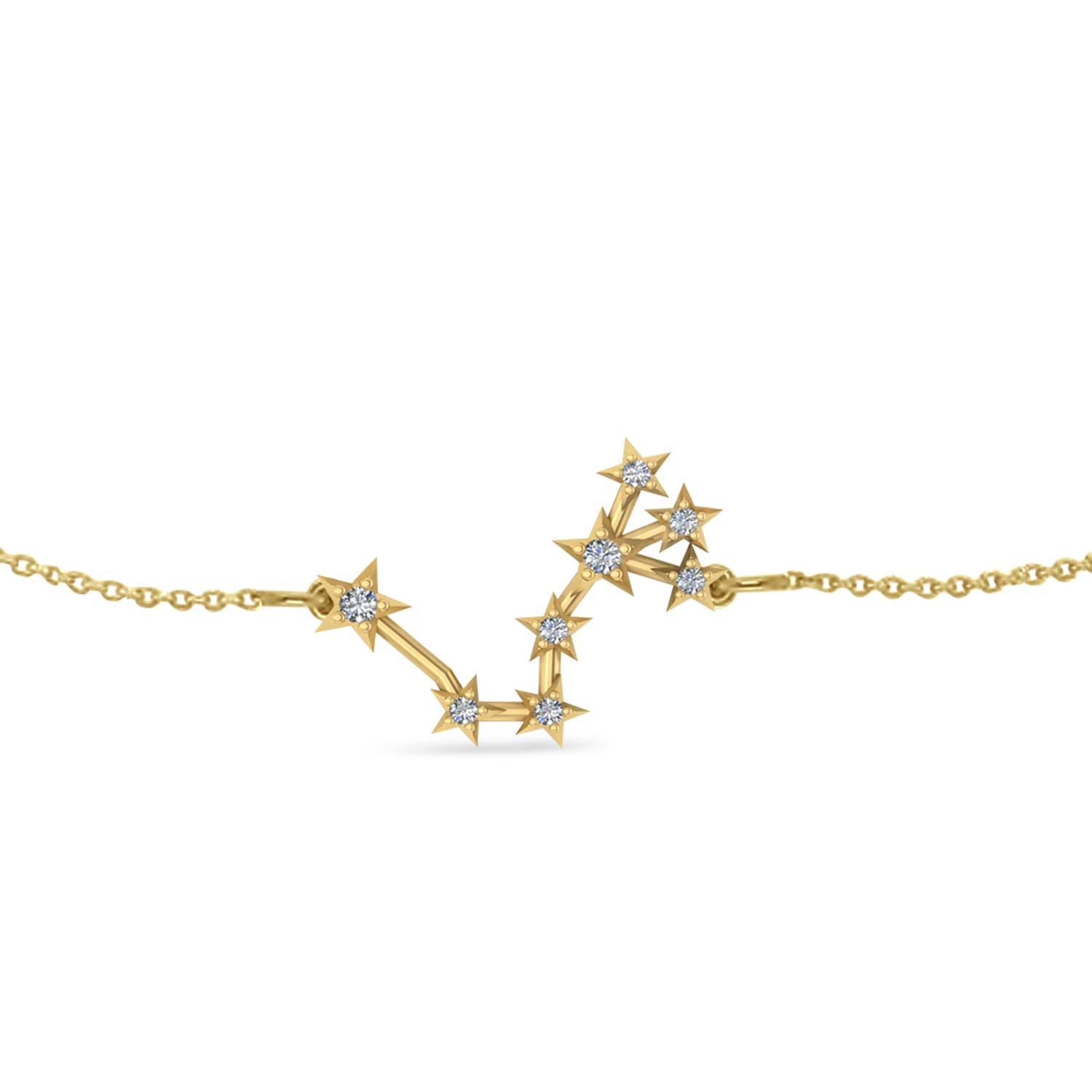Diamond Scorpio Zodiac Constellation Star Bracelet 14k Yellow Gold (0.10ct)