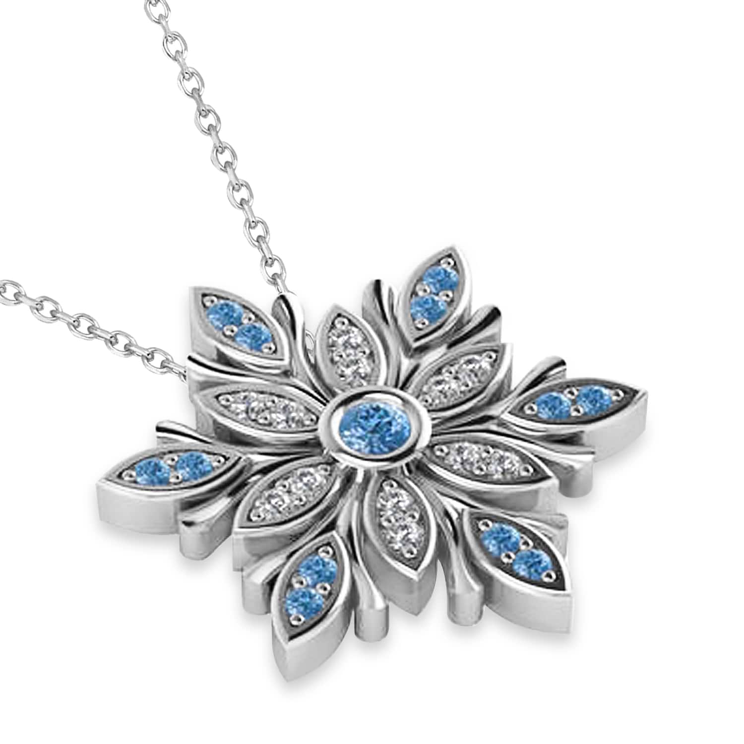 925 Sterling Silver Snowflake Necklace, Rose Gold Plated | NUSRETTAKI