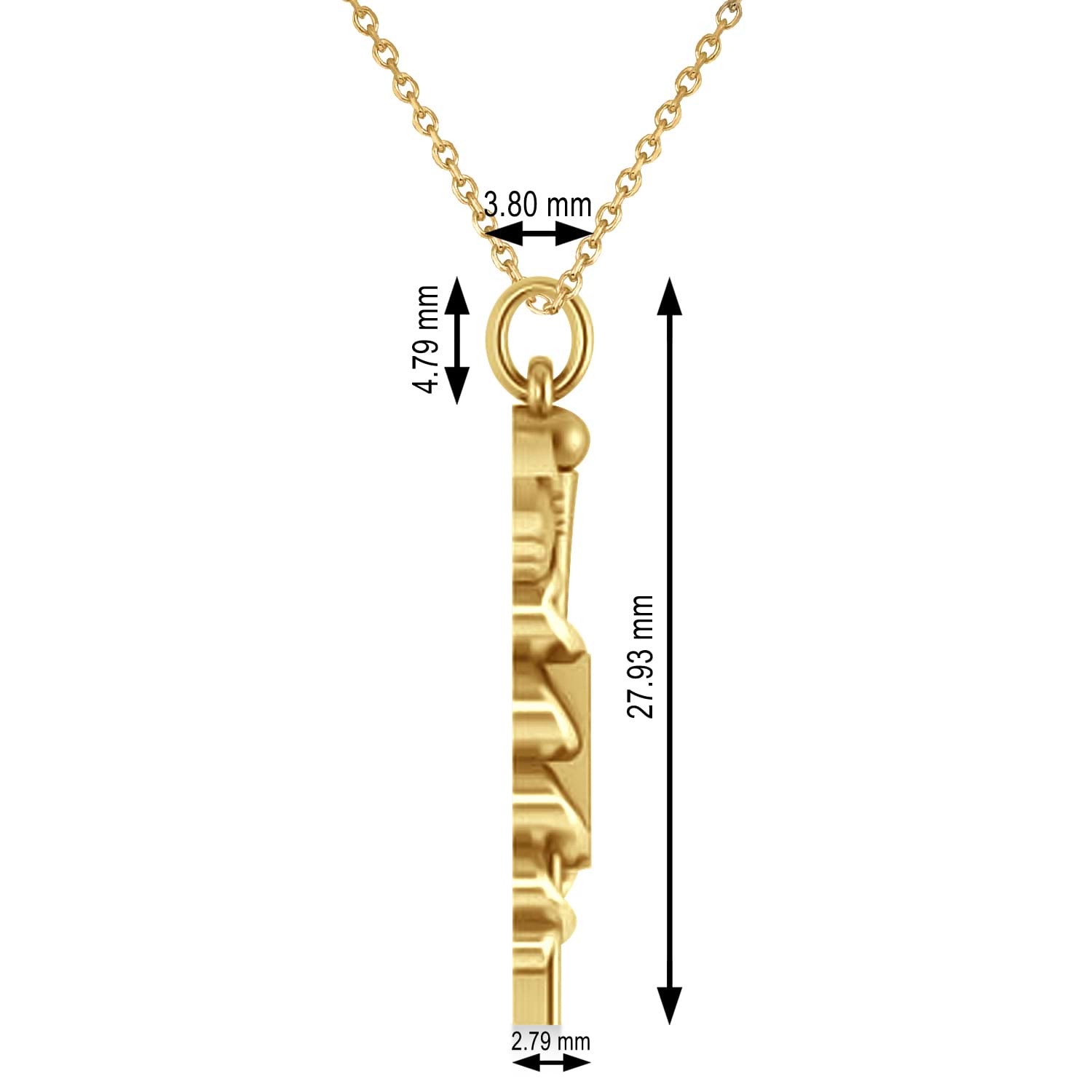 Medical RX Pharmacy Symbol Pendant Necklace 14k Yellow Gold