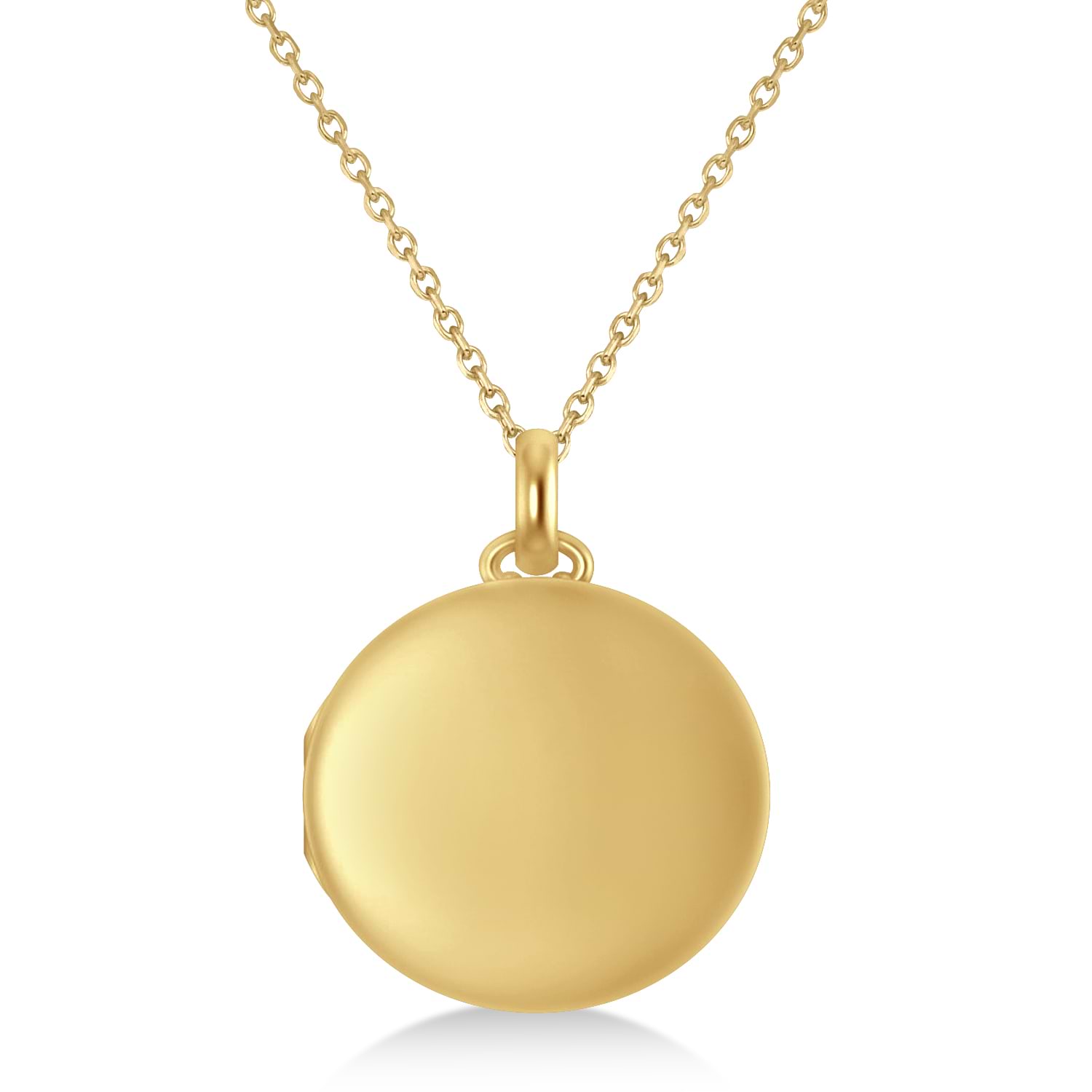 Round Engravable Locket Pendant Necklace 14k Yellow Gold