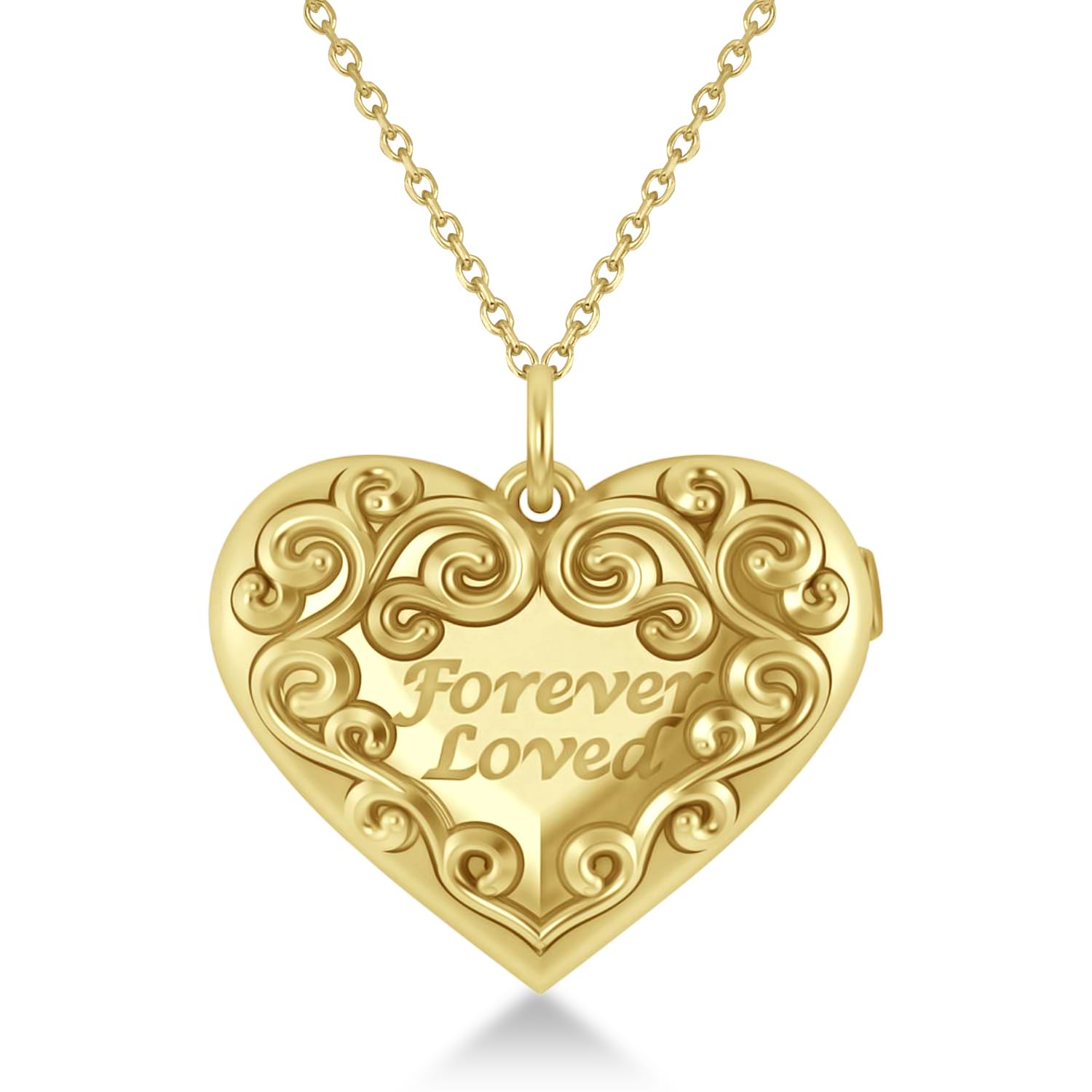 14k White Gold 11mm Heart Locket Necklace - Quality Gold