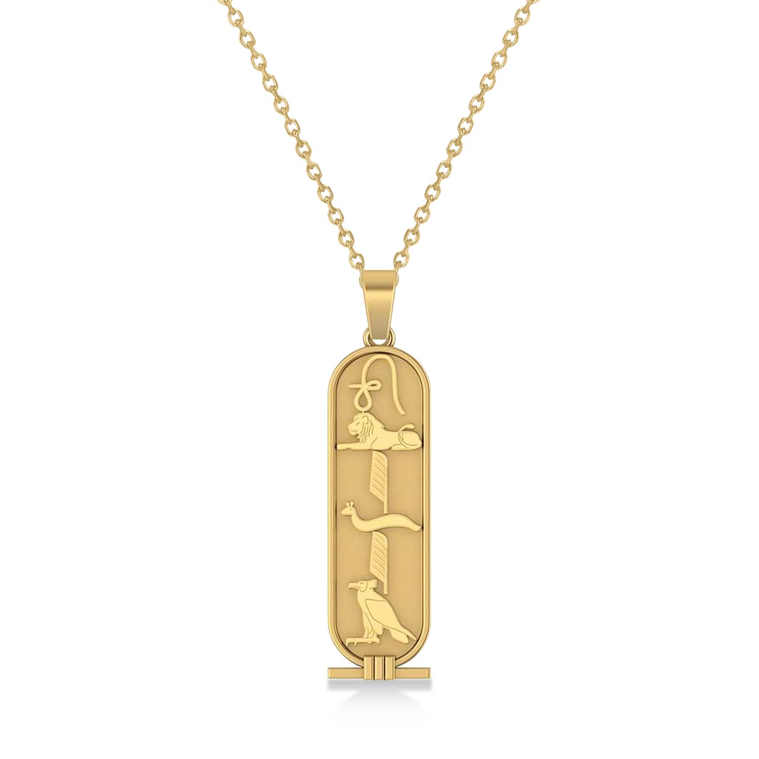 Egyptian Necklace, Arabic Necklace, Egyptian Cartouche, Initial Necklace,  Personalized in English & Hieroglyphs, Slim, CR002A