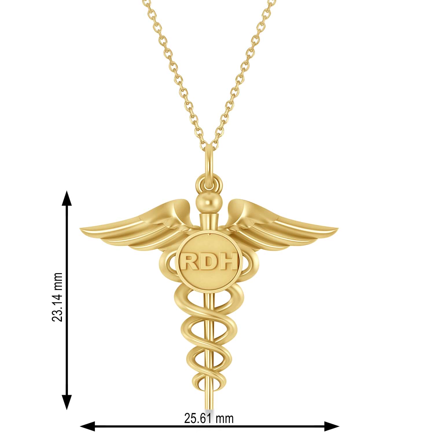 Buy 14K Solid Gold Caduceus Necklace, Gold Caduceus Symbol of Medicine Charm  Real Gold Pendant Necklace,gold Nursing Caduceus, Christmas Gifts Online in  India - Etsy