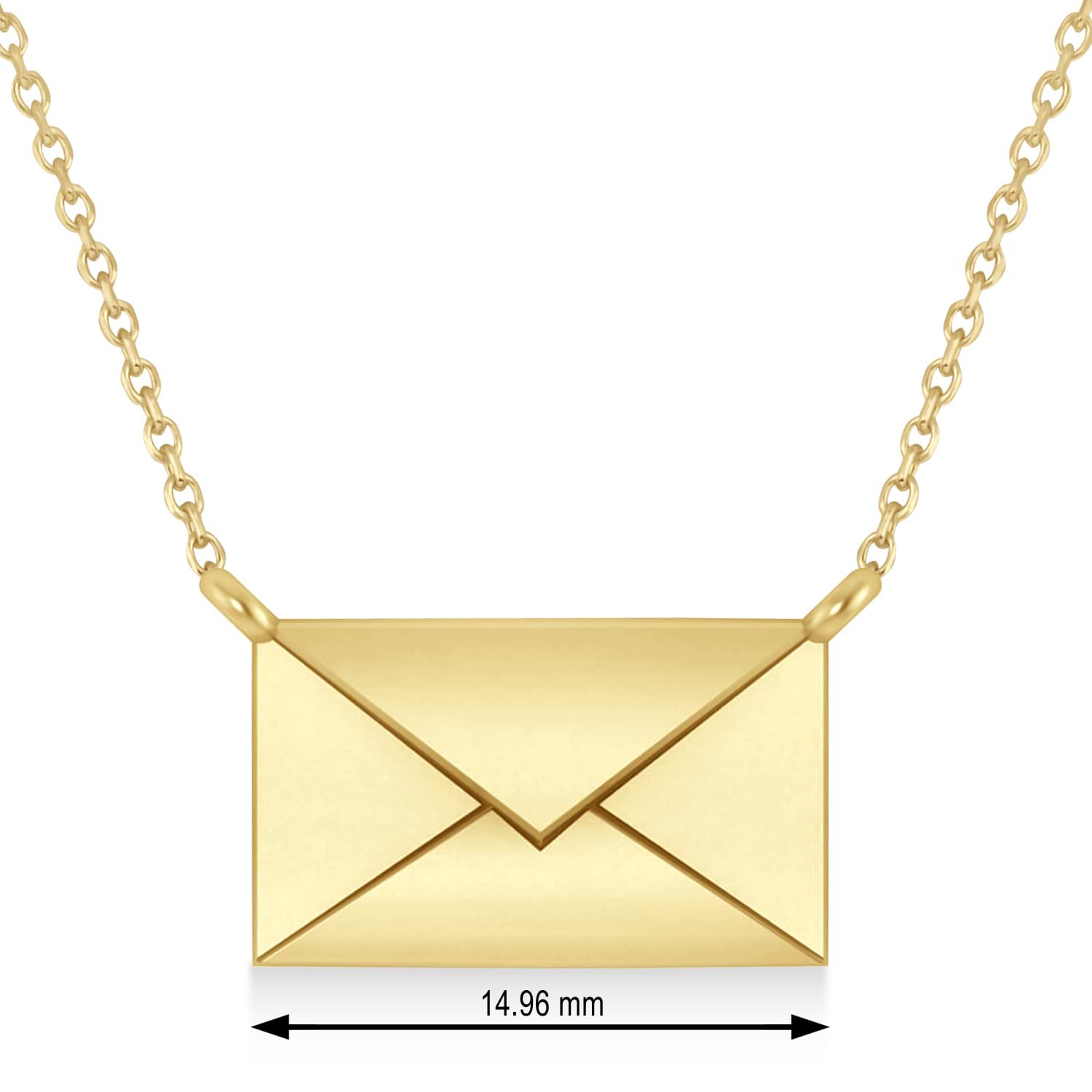 Engravable Love Letter Envelope Pendant Necklace 14k Yellow Gold