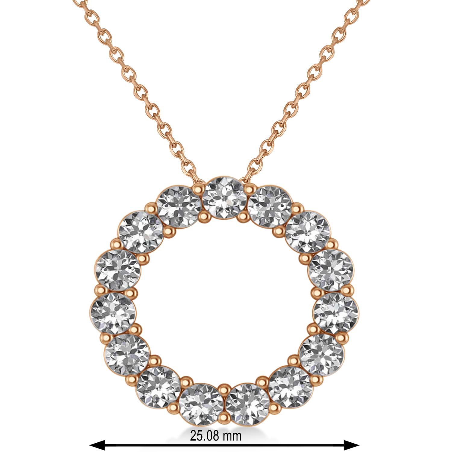 Lab Grown Diamond Circle of Life Pendant Necklace 14k Rose Gold (3.75ct)