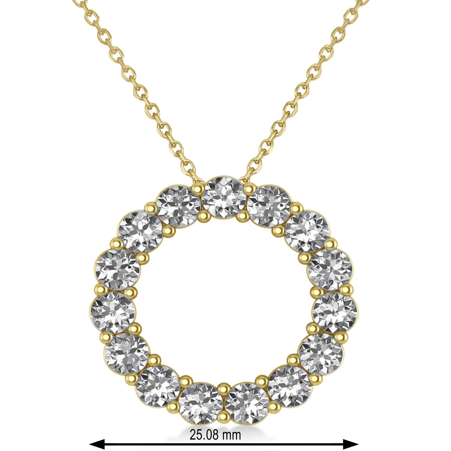 Lab Grown Diamond Circle of Life Pendant Necklace 14k Yellow Gold (3.75ct)