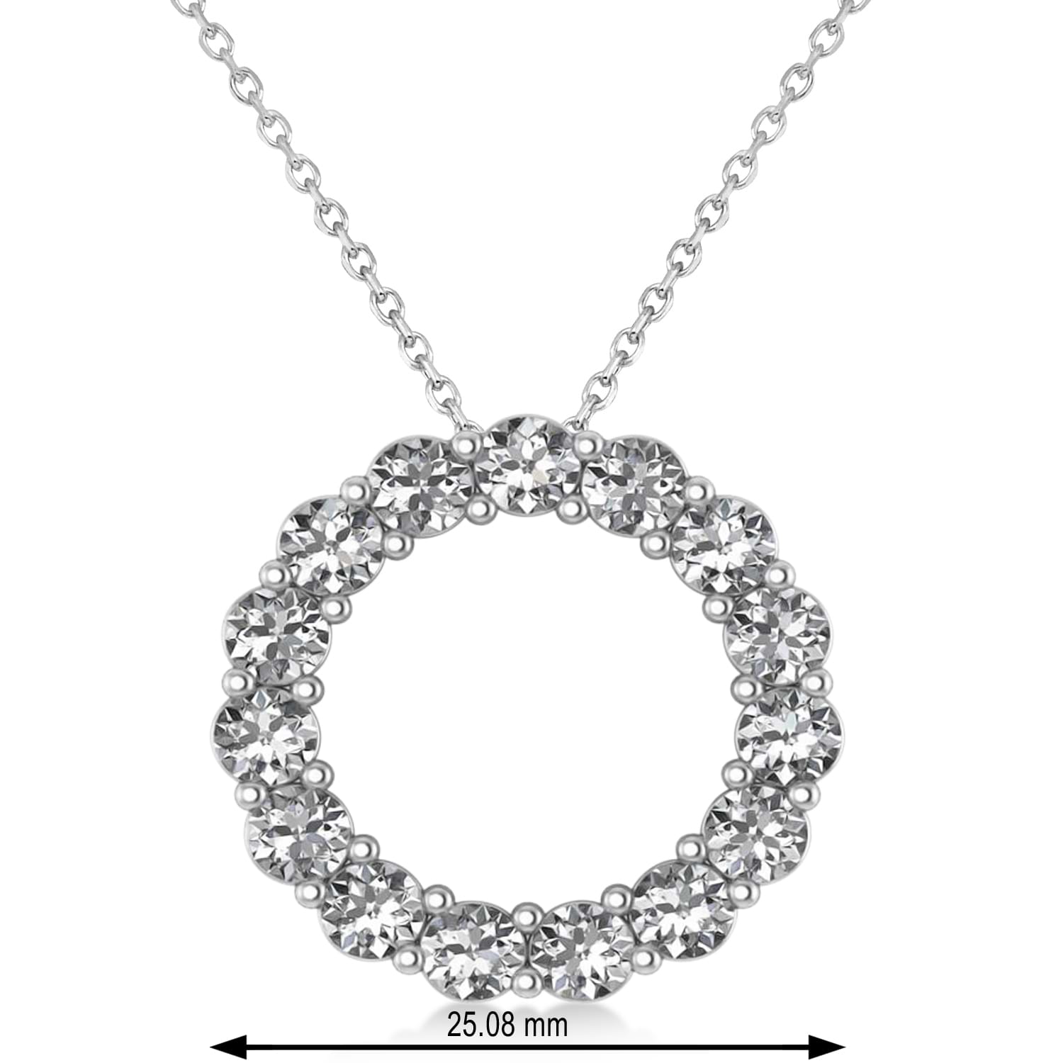 Moissanite Circle of Life Pendant Necklace 14k White Gold (3.75ct)
