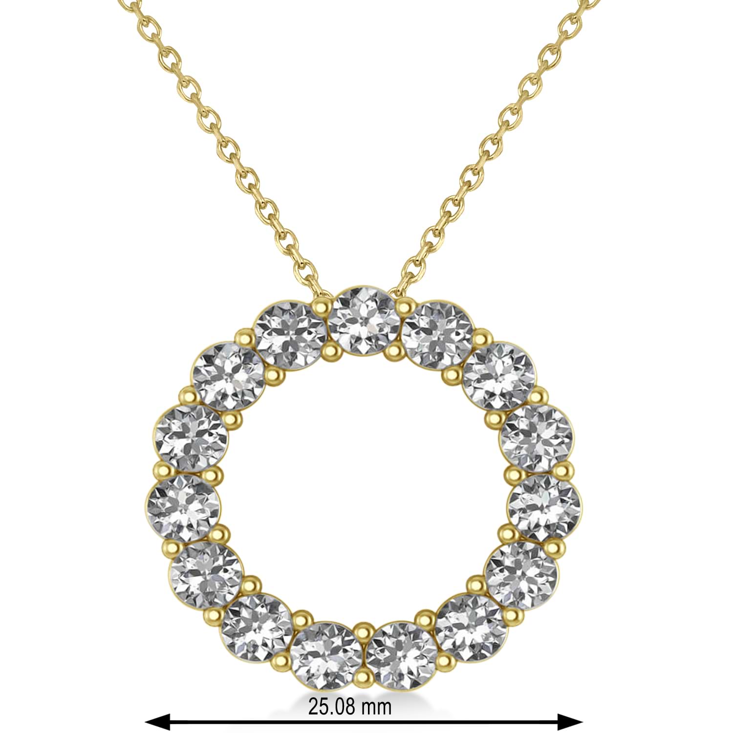 Moissanite Circle of Life Pendant Necklace 14k Yellow Gold (3.75ct)