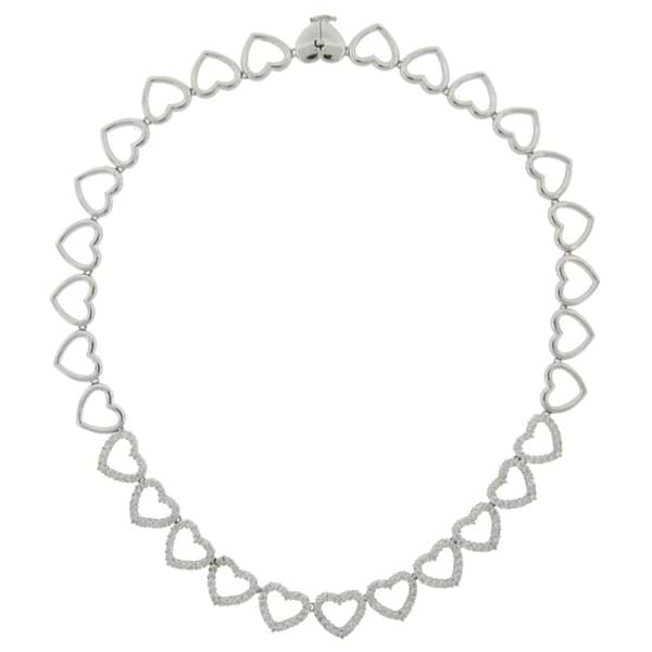 6.00ct 14k White Gold Diamond Heart Necklace