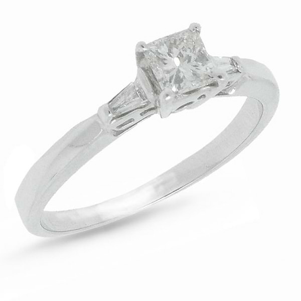 0.40ct 14k White Gold Princess Cut Diamond Engagement Ring