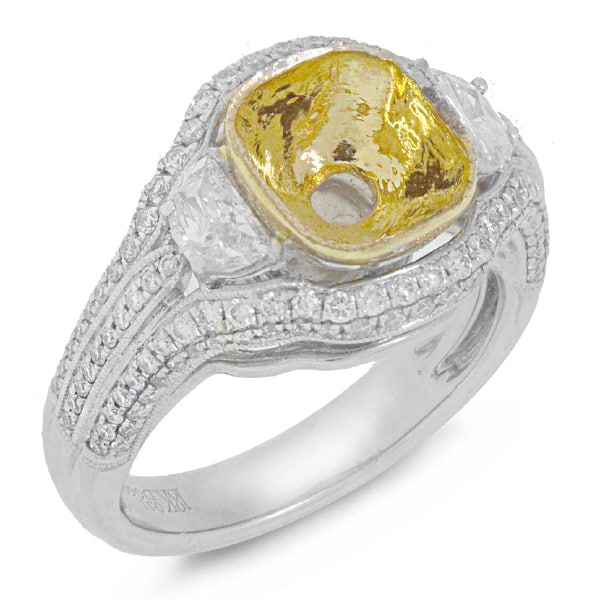 1.11ct 18k Two-tone Gold Diamond Semi-mount Ring