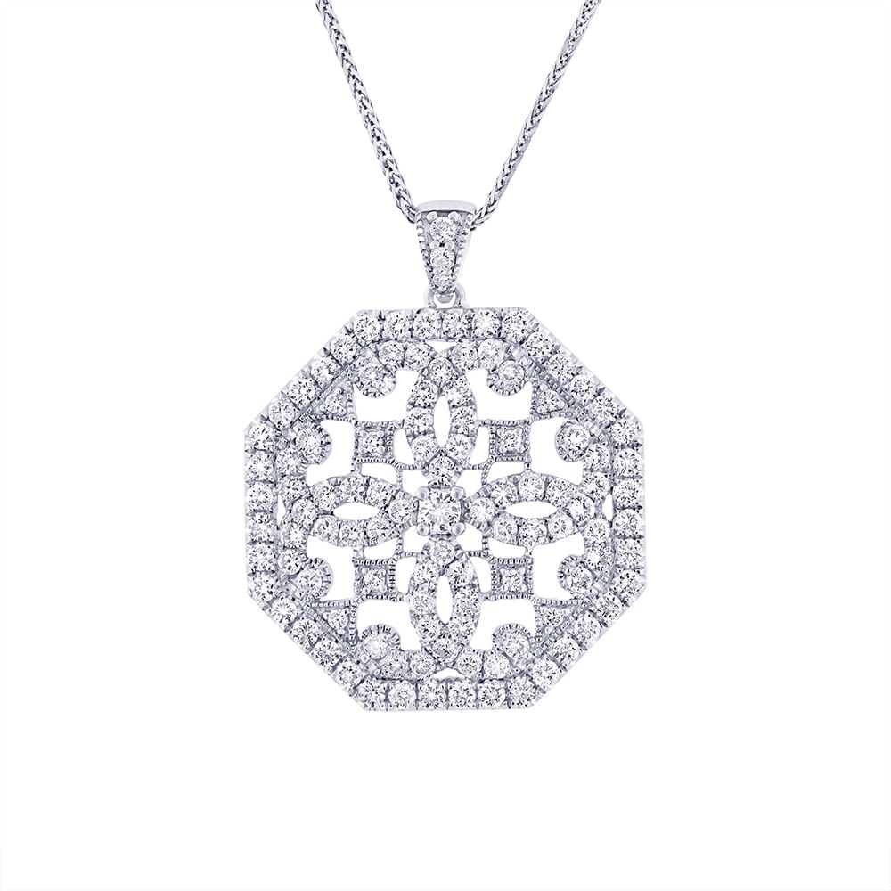 1.75ct 14k White Gold Diamond Pendant Necklace