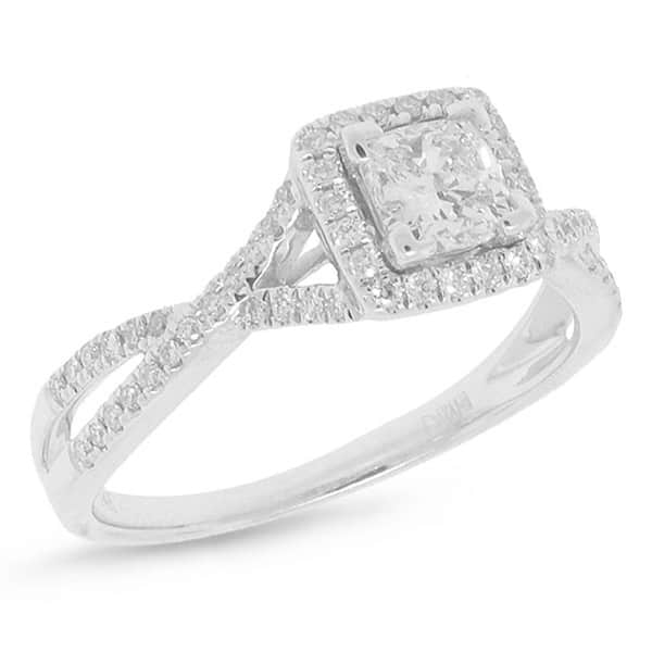 0.71ct 14k White Gold Radiant Diamond Engagement Ring
