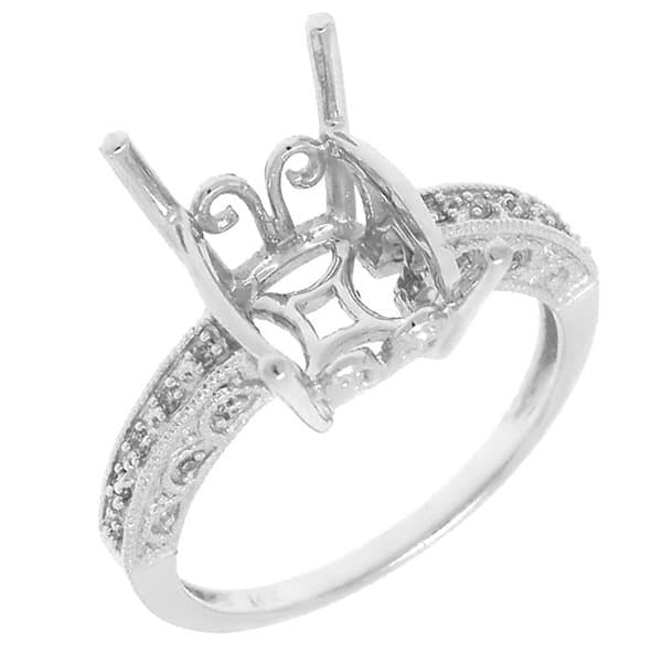 0.10ct 14k White Gold Diamond Semi-mount Ring