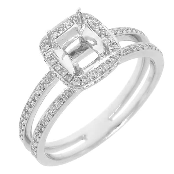 0.28ct 14k White Gold Diamond Semi-mount Ring