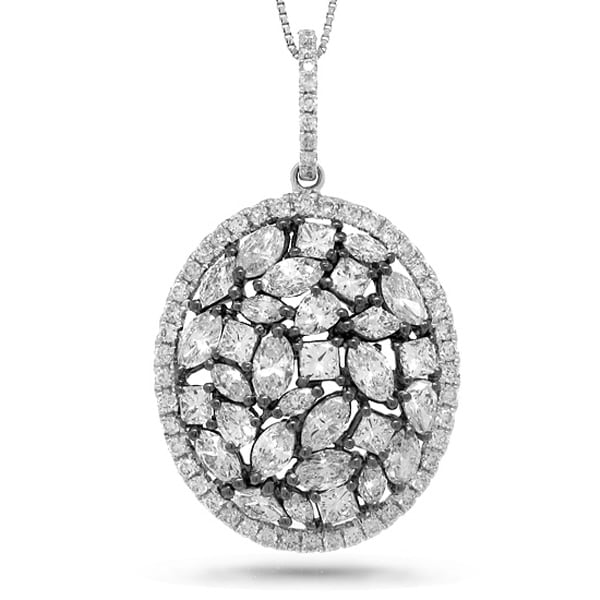 3.48ct 14k Two-tone Gold With Black Rhodium Diamond Pendant Necklace