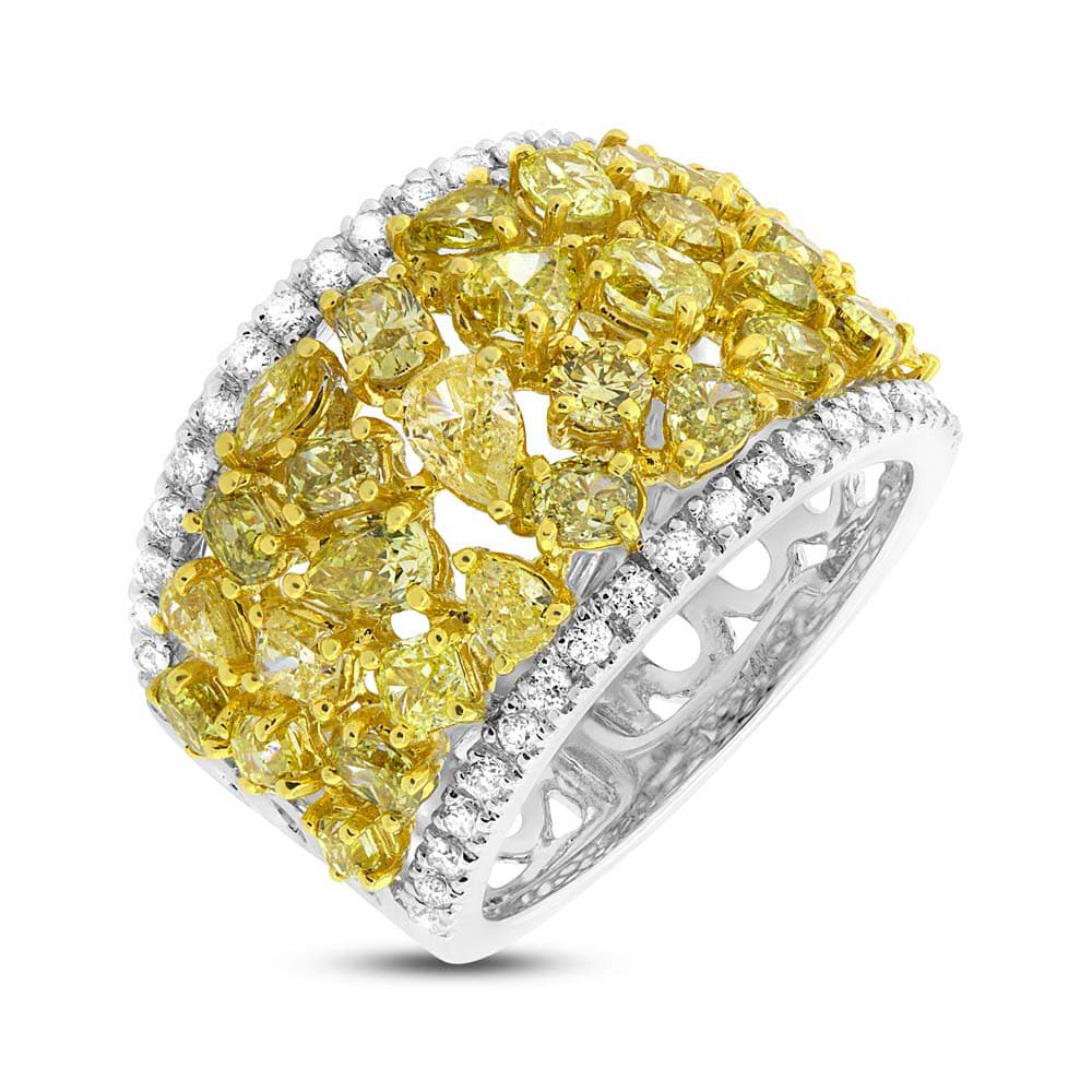 0.40ct White & 3.02ct Fancy Color 14k Two-tone Gold Diamond Ring
