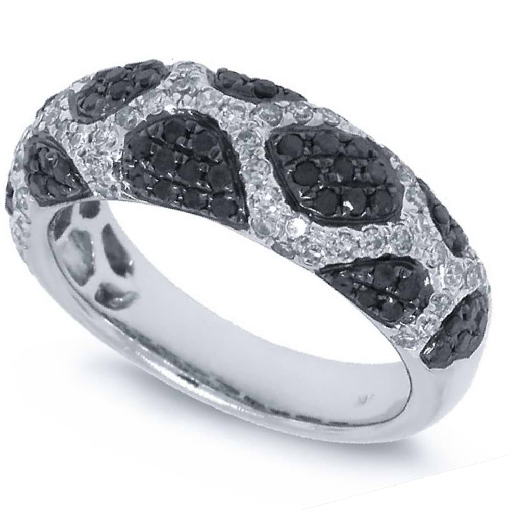 1.00ct 14k White Gold Black & White Diamond Ring