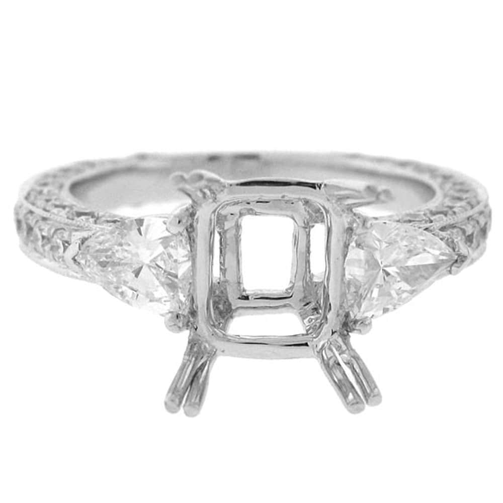 2.05ct 14k White Gold Diamond Semi-mount Ring