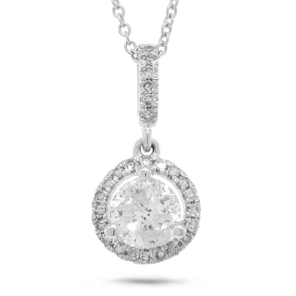 0.69ct 14k White Gold Diamond Pendant Necklace