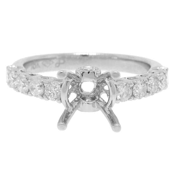 0.80ct 18k White Gold Diamond Semi-mount Ring