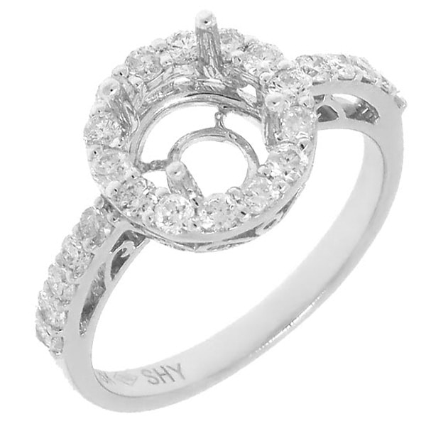 0.66ct 18k White Gold Diamond Semi-mount Ring
