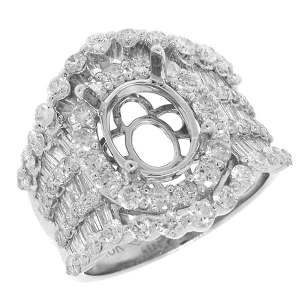 2.46ct 18k White Gold Diamond Semi-mount Ring