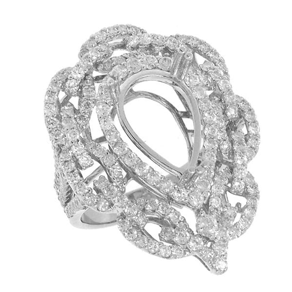 2.53ct 18k White Gold Diamond Semi-mount Ring