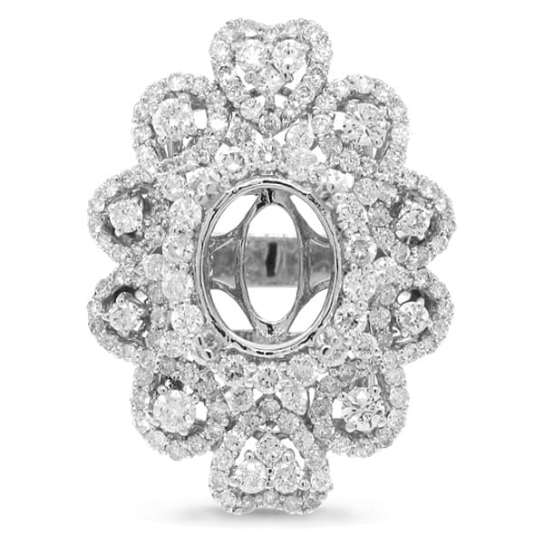 2.37ct 18k White Gold Diamond Semi-mount Ring