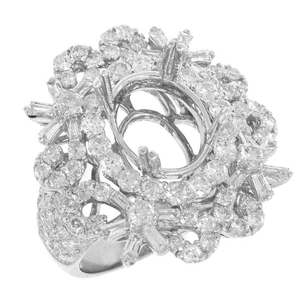 3.03ct 18k White Gold Diamond Semi-mount Ring