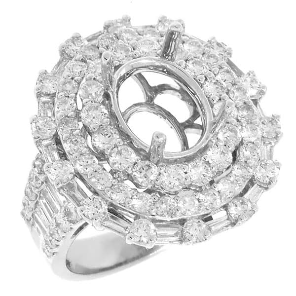 2.49ct 18k White Gold Diamond Semi-mount Ring
