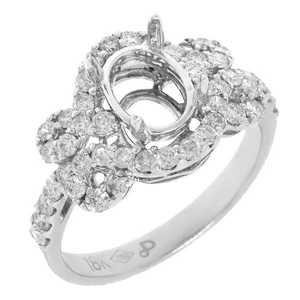 0.86ct 18k White Gold Diamond Semi-mount Ring