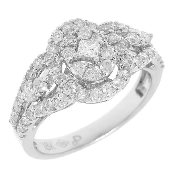 1.13ct 18k White Gold Diamond Lady's Ring