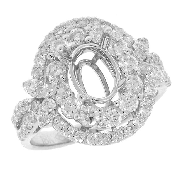 1.52ct 18k White Gold Diamond Semi-mount Ring