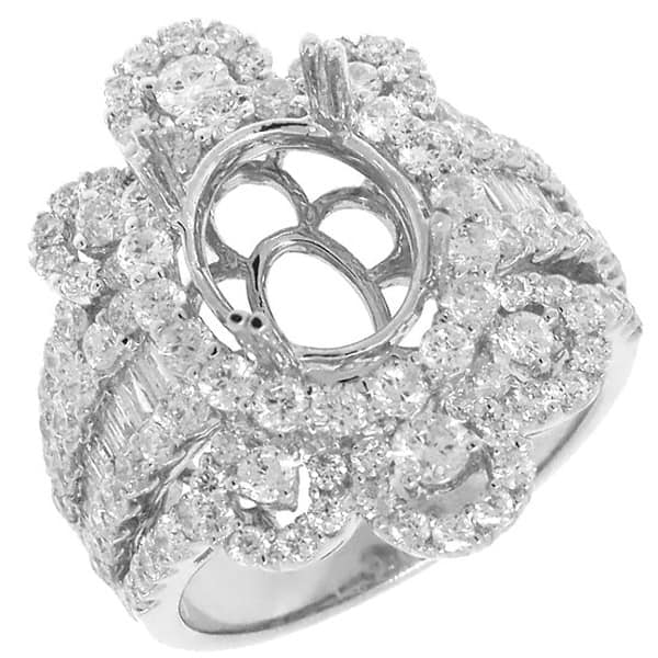 2.48ct 18k White Gold Diamond Semi-mount Ring