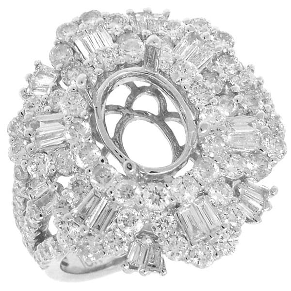 2.32ct 18k White Gold Diamond Semi-mount Ring