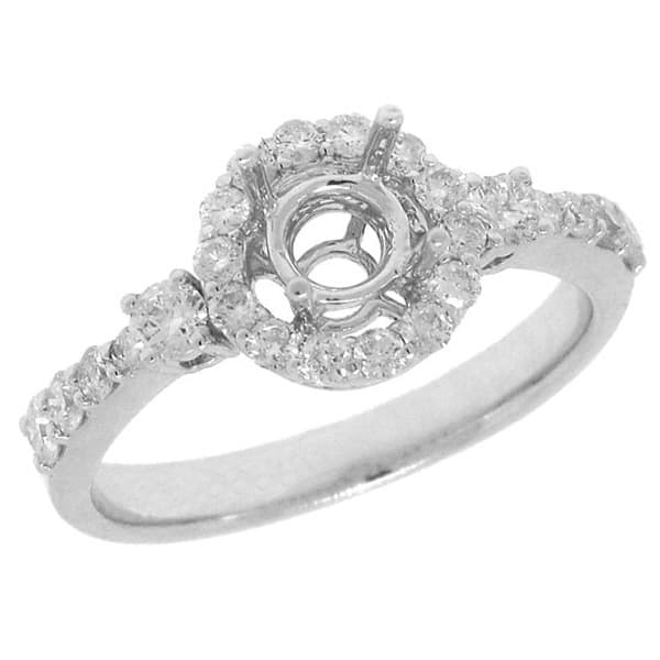 0.63ct 14k White Gold Diamond Semi-mount Ring