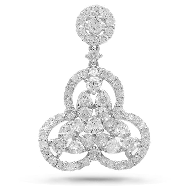 1.75ct 18k White Gold Diamond Pendant Necklace