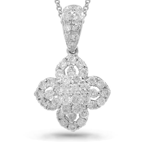0.65ct 18k White Gold Diamond Pendant Necklace