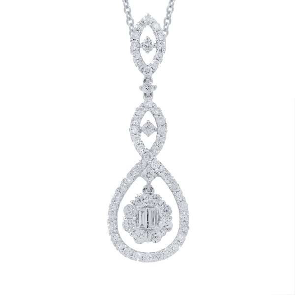 1.35ct 18k White Gold Diamond Pendant Necklace