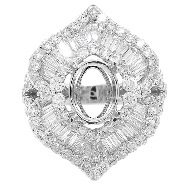 2.75ct 18k White Gold Diamond Semi-mount Ring