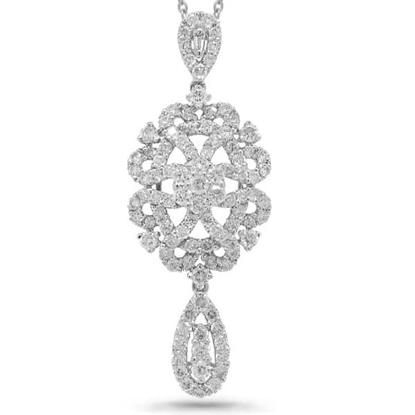 1.61ct 18k White Gold Diamond Pendant Necklace