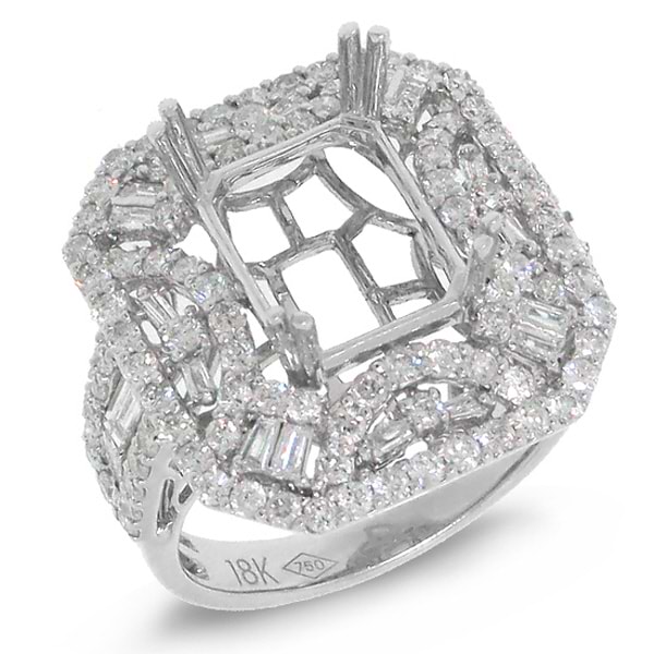 1.82ct 18k White Gold Diamond Semi-mount Ring