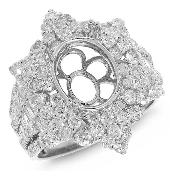 2.30ct 18k White Gold Diamond Semi-mount Ring